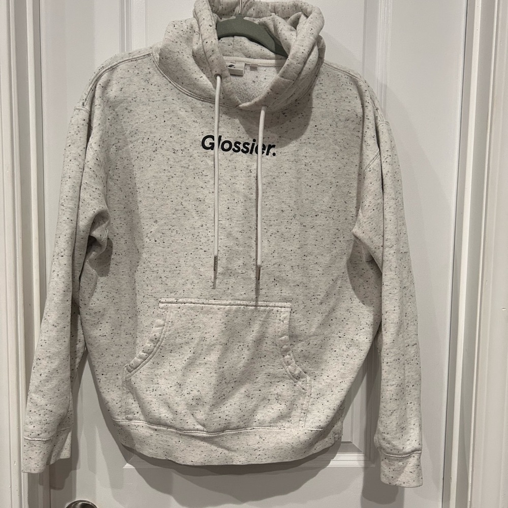 Glossier White and Gray Speckled Hoodie